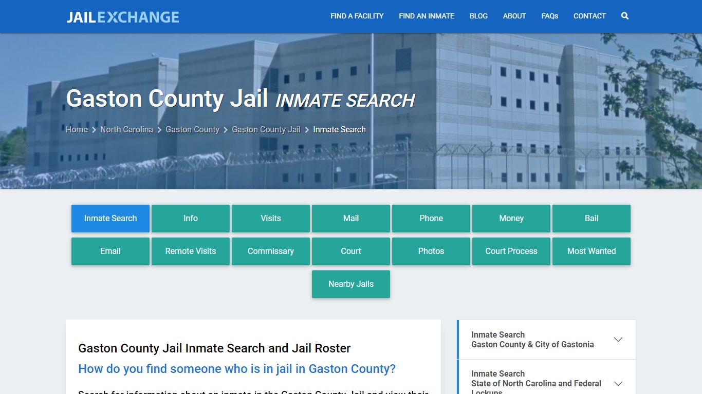Inmate Search: Roster & Mugshots - Gaston County Jail, NC